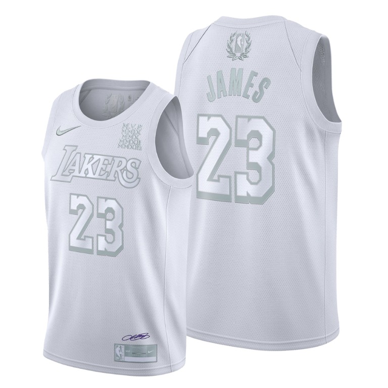 Men's Los Angeles Lakers LeBron James #23 NBA MVP White Basketball Jersey OER2883SS